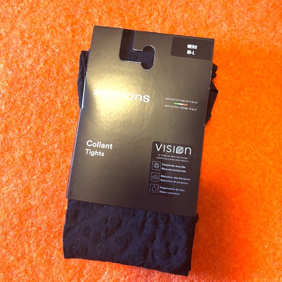 Black leopard print sheer tights pantyhose made in Italy NWT - Picture 3 of 8